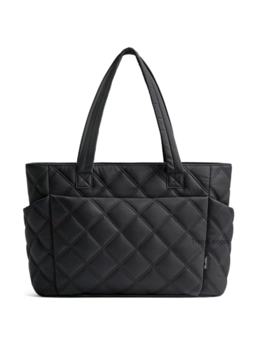Quilted Puffer Tote Bag Lightweight Zipper Work Travel Shoulder Bag